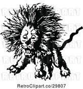 Vector Clip Art of Retro Mad Lion by Prawny Vintage