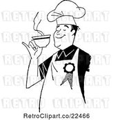 Vector Clip Art of Retro Male Chef Smelling Coffee by BestVector