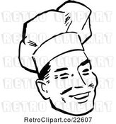Vector Clip Art of Retro Male Chef Smiling by BestVector