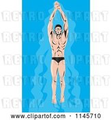 Vector Clip Art of Retro Male Swimmer 2 by Patrimonio