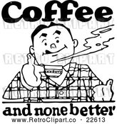 Vector Clip Art of Retro Man and Coffee and None Better Sign by BestVector