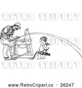 Vector Clip Art of Retro Man Being Shot with Cupids Arrow by Prawny Vintage