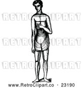 Vector Clip Art of Retro Man Standing in a Loincloth 2 by Prawny Vintage