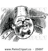 Vector Clip Art of Retro Man Wearing a Pan on His Head by Prawny Vintage