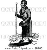 Vector Clip Art of Retro Man with a Stick by Prawny Vintage