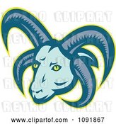 Vector Clip Art of Retro Manx Loaghtan Sheep with Horns by Patrimonio
