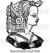 Vector Clip Art of Retro Medieval Lady and Headdress 6 by Prawny Vintage