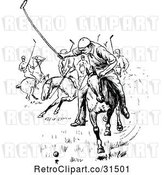 Vector Clip Art of Retro Men Playing Polo by Prawny Vintage
