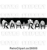 Vector Clip Art of Retro Men Rah Rah Border by Prawny Vintage