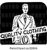 Vector Clip Art of Retro Mens Quality Clothing Sign by BestVector