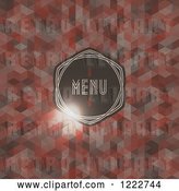 Vector Clip Art of Retro Menu Cover with a Light Flare on Red Geometric Cubes by Elena