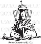 Vector Clip Art of Retro Military Ship by BestVector