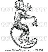 Vector Clip Art of Retro Monkey by Prawny Vintage