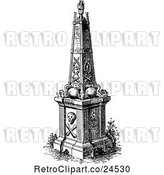 Vector Clip Art of Retro Monument Erected to the Heroes of the Alamo by Prawny Vintage