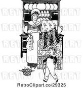 Vector Clip Art of Retro Mother and Son at Home by Prawny Vintage