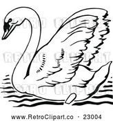 Vector Clip Art of Retro Mute Swan by Prawny Vintage