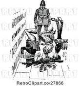 Vector Clip Art of Retro Officer and Upside down People by Prawny Vintage