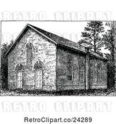 Vector Clip Art of Retro Old Church by Prawny Vintage