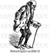 Vector Clip Art of Retro Old Guy Using a Cane by Prawny Vintage