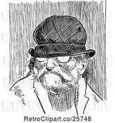 Vector Clip Art of Retro Old Guy Wearing a Hat by Prawny Vintage