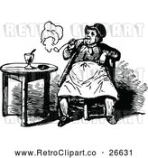 Vector Clip Art of Retro Old Man Smoking a Pipe 2 by Prawny Vintage