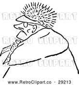 Vector Clip Art of Retro Old Man Wearing a Fur Hat by Prawny Vintage