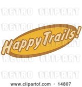 Vector Clip Art of Retro Orange and Brown Happy Trails Sign by Andy Nortnik