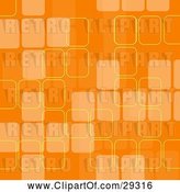 Vector Clip Art of Retro Orange Background with Faded Squares and Yellow Outlines by KJ Pargeter
