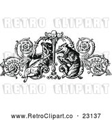 Vector Clip Art of Retro Ornamental Weasel and Vine Design Element by Prawny Vintage