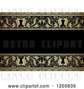 Vector Clip Art of Retro Ornate Black and Gold Ornate Background with Text Space by Vector Tradition SM