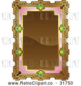 Vector Clip Art of Retro Ornate Brown, Pink and Gold Frame with Copyspace by AtStockIllustration