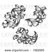 Vector Clip Art of Retro Ornate Floral Design Elements by AtStockIllustration