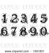 Vector Clip Art of Retro Ornate Old Fashioned Numbers by Vector Tradition SM