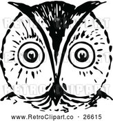 Vector Clip Art of Retro Owl Face by Prawny Vintage