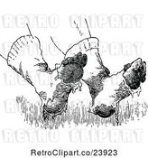 Vector Clip Art of Retro Pair of Feet with Torn Socks by Prawny Vintage