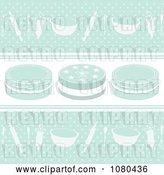 Vector Clip Art of Retro Pastel Baking Background with Cakes and Polka Dots by Elaineitalia