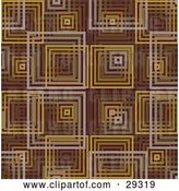 Vector Clip Art of Retro Pattern of Gray, Brown, Orange and Yellow Square Background by KJ Pargeter