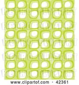 Vector Clip Art of Retro Pattern with Rows of White and Green Boxes by