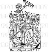 Vector Clip Art of Retro Peasant Workers with Farm Tools by Prawny Vintage