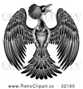 Vector Clip Art of Retro Phoenix Firebird by AtStockIllustration