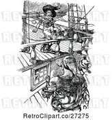 Vector Clip Art of Retro Pirates on a Ship by Prawny Vintage