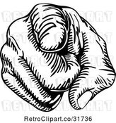 Vector Clip Art of Retro Pointing Hand by AtStockIllustration