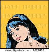 Vector Clip Art of Retro Pop Art Lady Looking Back over Her Shoulder by Brushingup