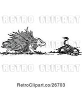 Vector Clip Art of Retro Porcupine and Snake by Prawny Vintage