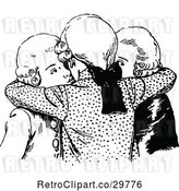 Vector Clip Art of Retro Posh Men Hugging by Prawny Vintage