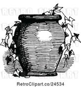 Vector Clip Art of Retro Pot with Ivy by Prawny Vintage