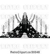 Vector Clip Art of Retro Princess and Candles by Prawny Vintage