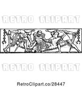 Vector Clip Art of Retro Prisoner in Chains and Guards by Prawny Vintage