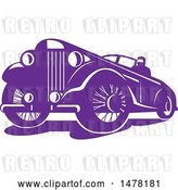 Vector Clip Art of Retro Purple Car by Patrimonio