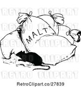 Vector Clip Art of Retro Rat and Bag of Malt by Prawny Vintage